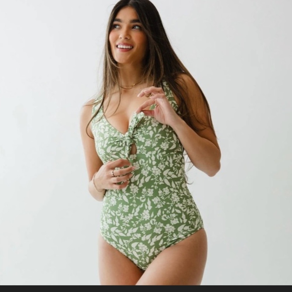 Albion Green Floral One-Piece Swimsuit